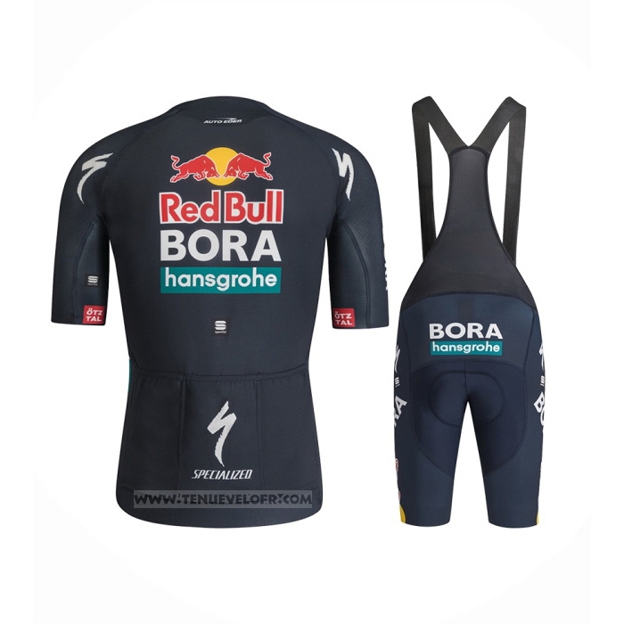 2024 Maillot Cyclisme Bora-Hansgrone Bleu Manches Courtes Et Cuissard